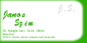 janos szim business card